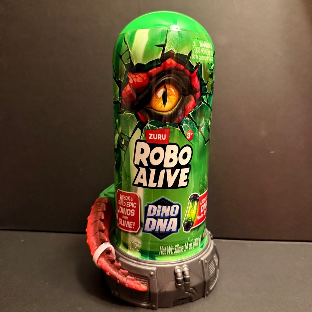 ZURU Robo Alive Dino DNA Mystery Unboxing Toy ORANGE New 10pc Slime Light Up